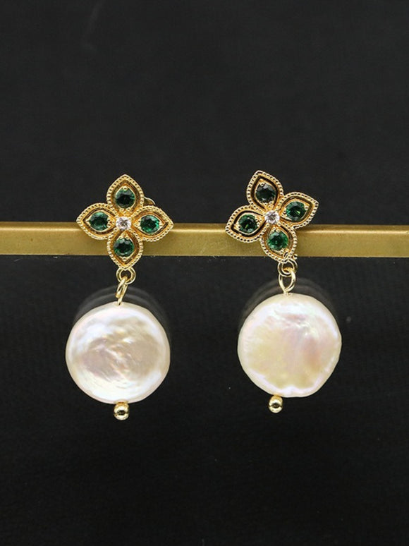 Enchanted Clover Pearl Earrings