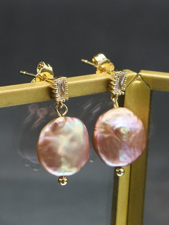 Rosette Princess Drop Pearl & Crystal Stud Earrings