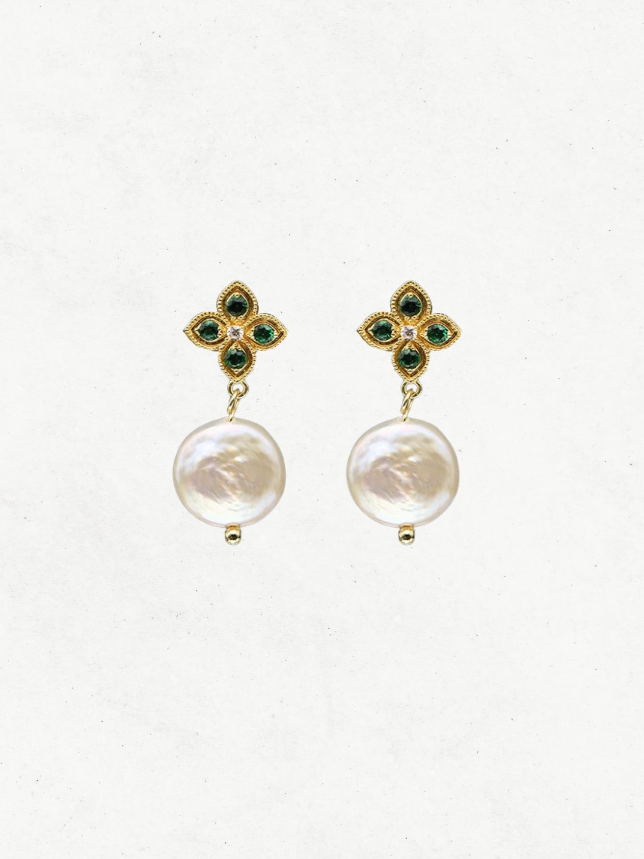 Enchanted Clover Pearl Earrings