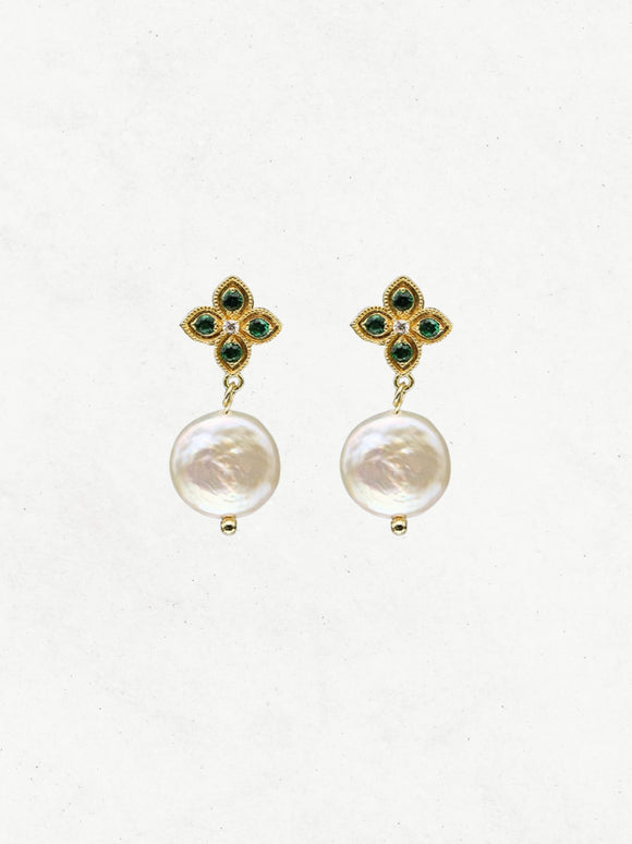 Enchanted Clover Pearl Earrings