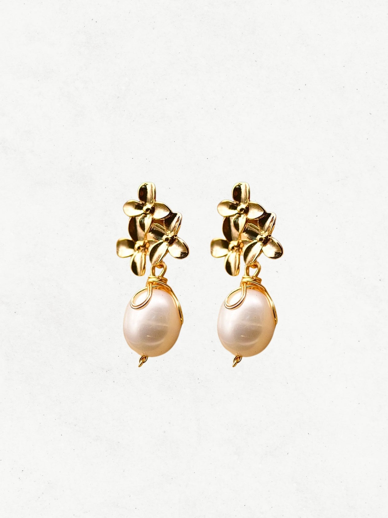 Whimsical Bloom Pearl Drop Earrings