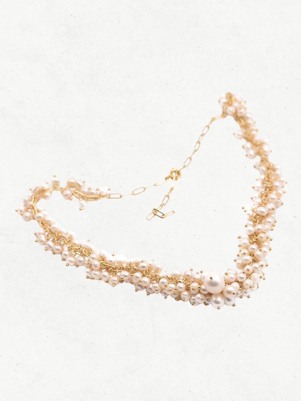 The Gilded Pearl Nebula Necklace