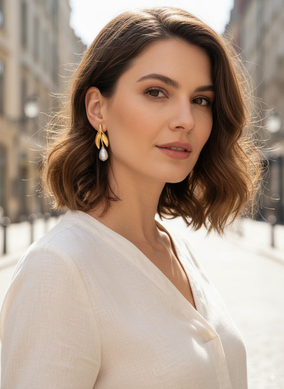 The Tulip Bloom Pearl Earrings